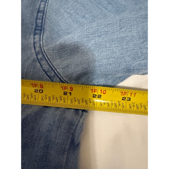 Billy T Womens Desert Embroidered Denim Shirt Blue Cotton Lyocell Cactus Sun M - Picture 11 of 12